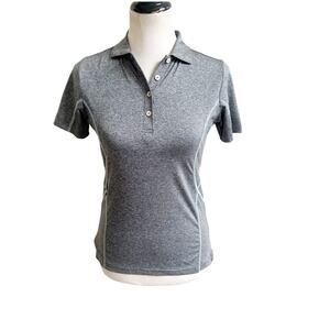 Peter Millar Women’s E4 Wiking Polo 50+UPF Collared Gray Size XS Golf Tennis